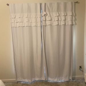 White Ruffled Target Black-out Curtains